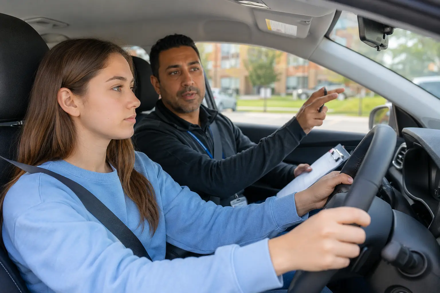 Driving Lesson in Progress